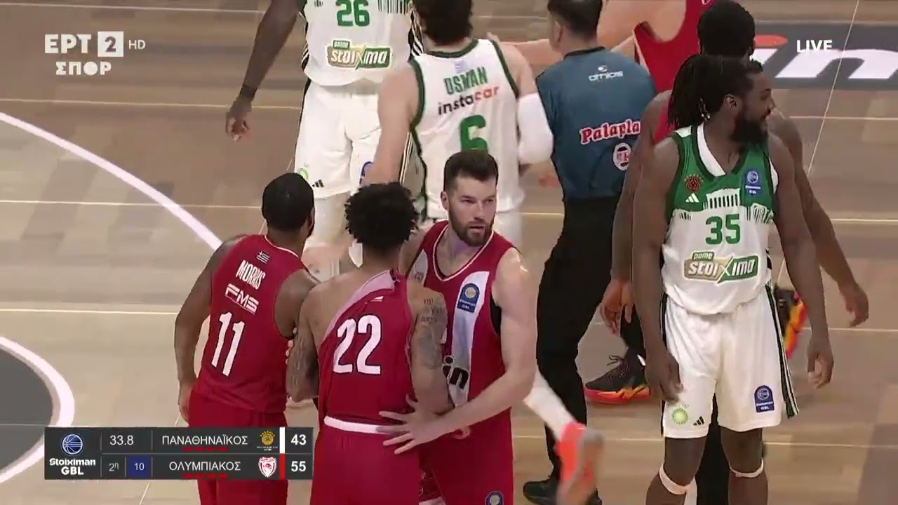 Παναθηναϊκός - Ολυμπιακός | Αποβλήθηκαν μετά από την μεταξύ τους ένταση οι Ναν και Ντόρσεϊ