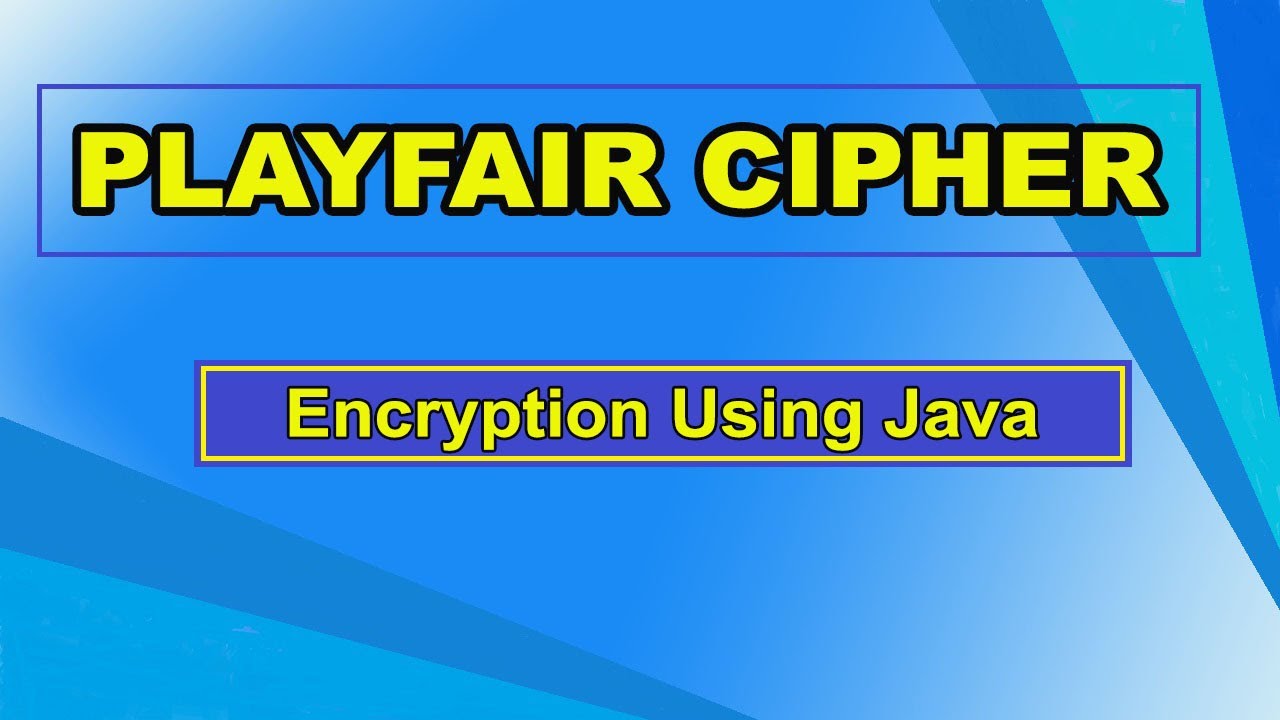 Playfair Cipher Encryption in Java