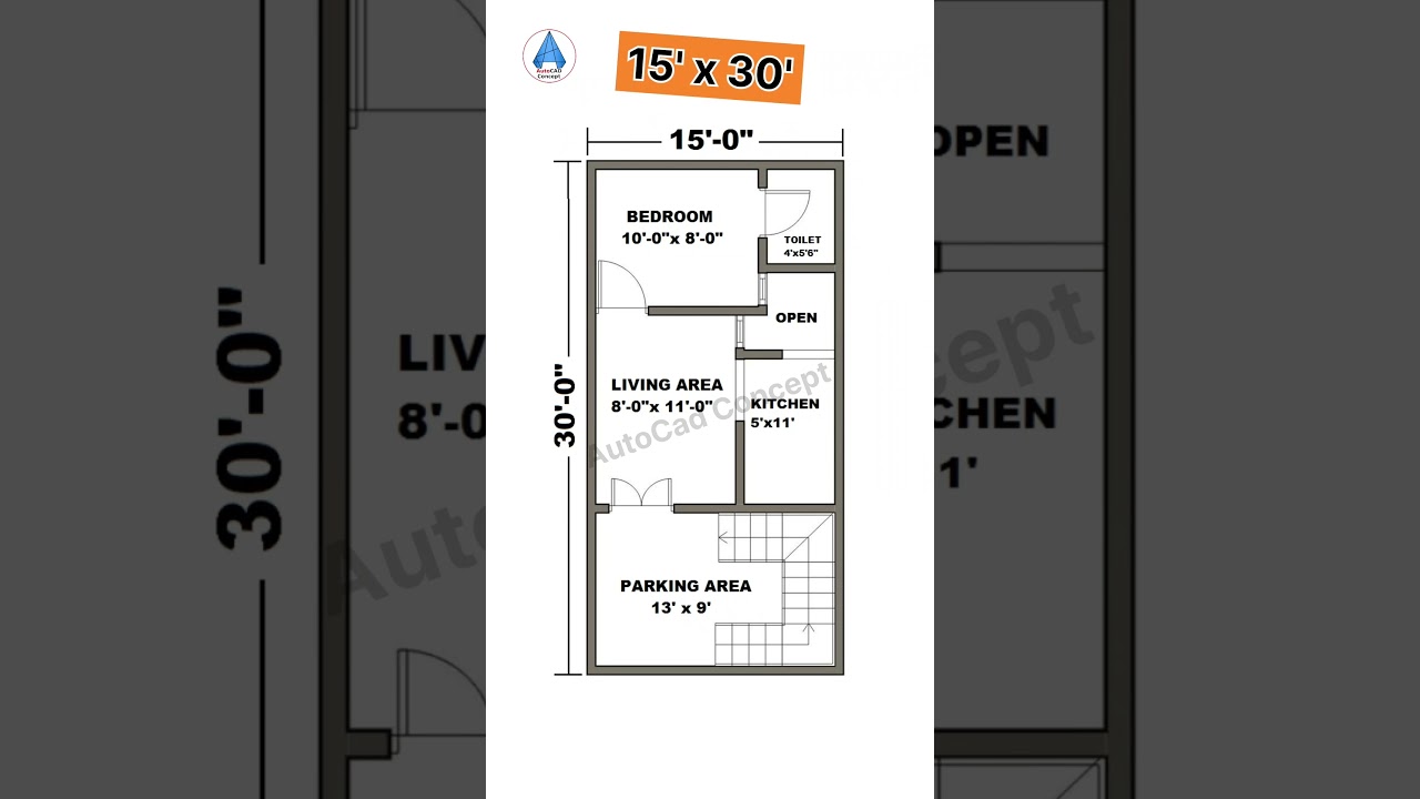 15x30 Small House Design 🏡