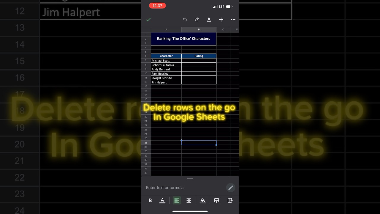 Delete Google Sheets Rows on iPhone 📱