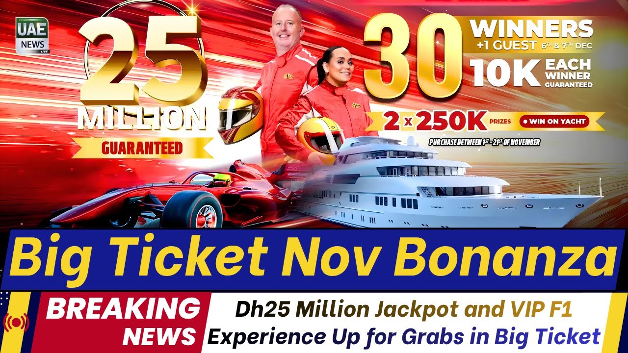 Big Ticket November Bonanza: Win Dh25 Million and VIP F1 Experience in Abu Dhabi