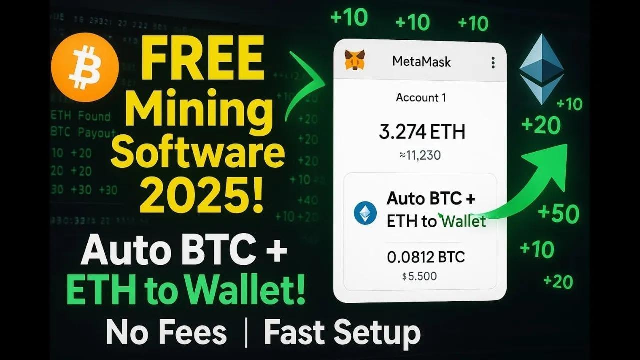 Free Crypto Wallet & Mining Software for BTC & ETH in 2025 💻 | Step-by-Step Tutorial