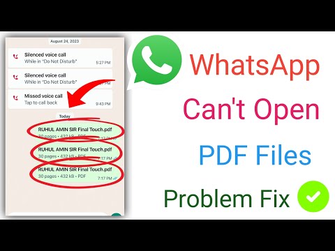 WhatsApp Can't Open PDF Files problem fix/ WhatsApp PDF File Not Opening problem solve