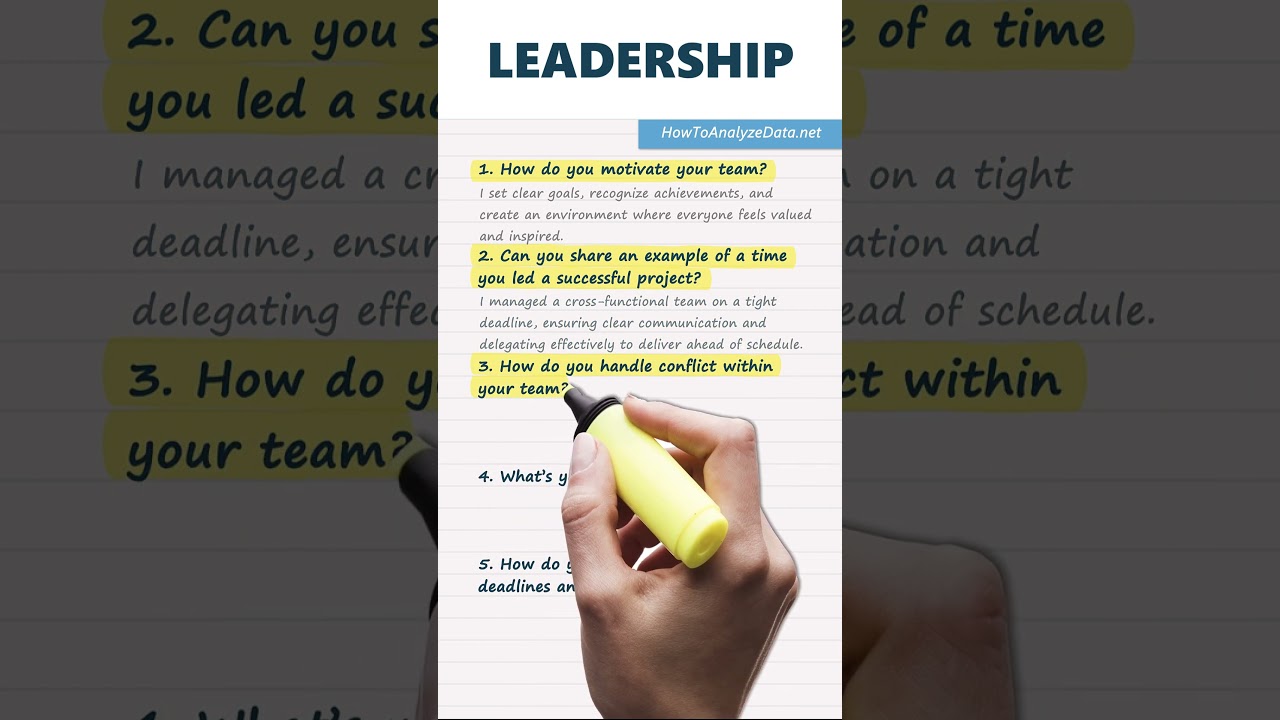 Top 5 Leadership Interview Questions & Winning Answers