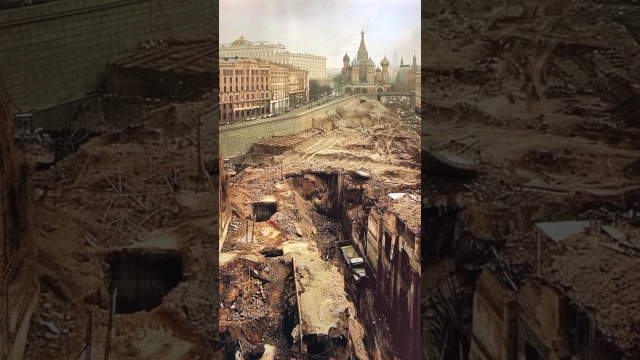 Осушение Москвы-реки для раскопок и подземных этажей