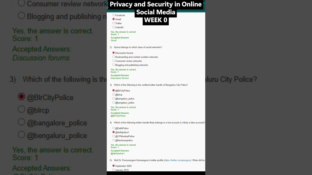 NPTEL Privacy & Security in Social Media (Week 0) Answers