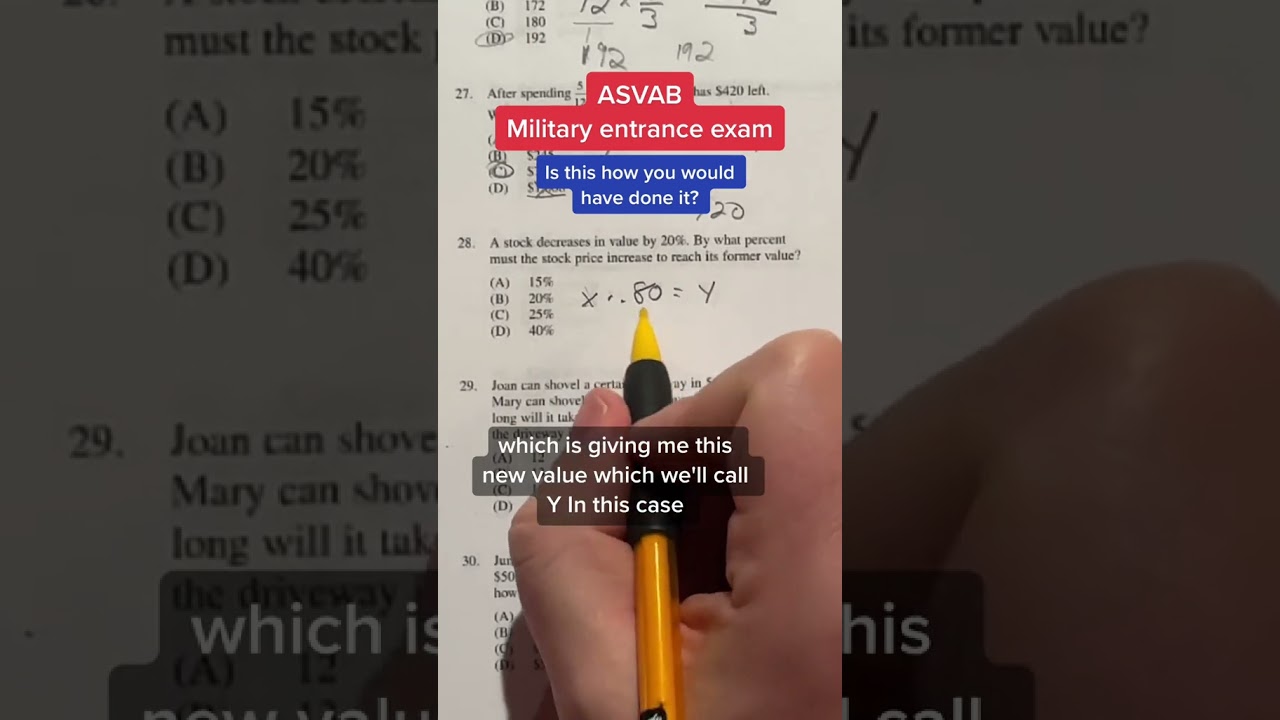 ASVAB AFQT Arithmetic Reasoning answer 28