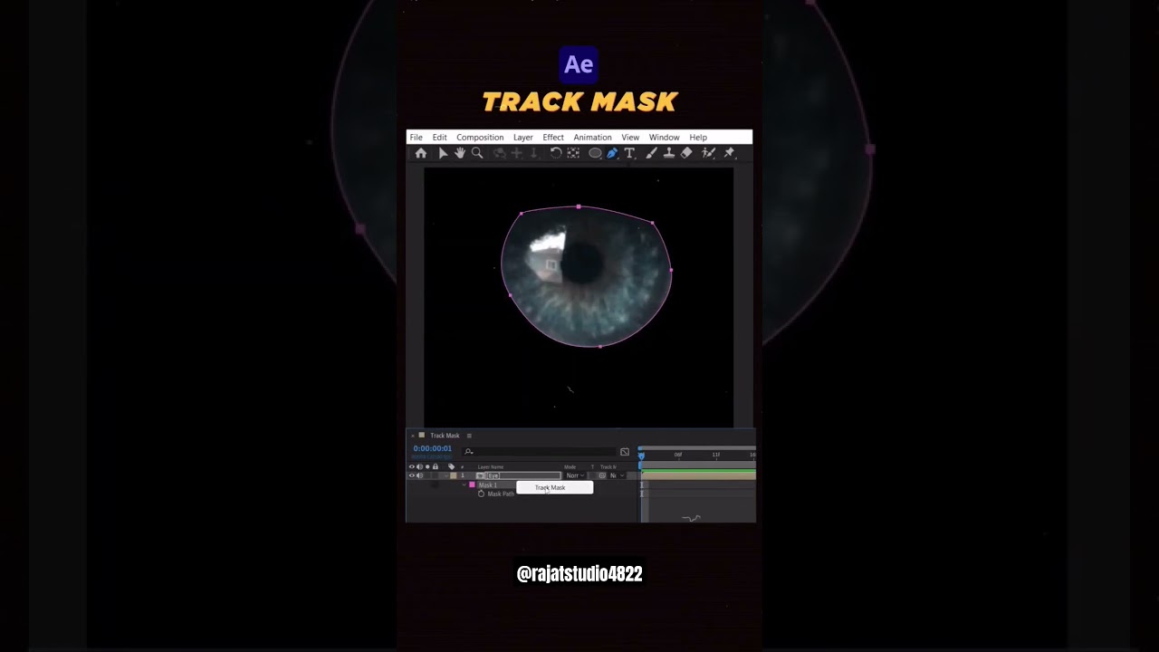 How to create a track mask in after effects #tutorial #youtubeshorts #aftereffects #viral #trending