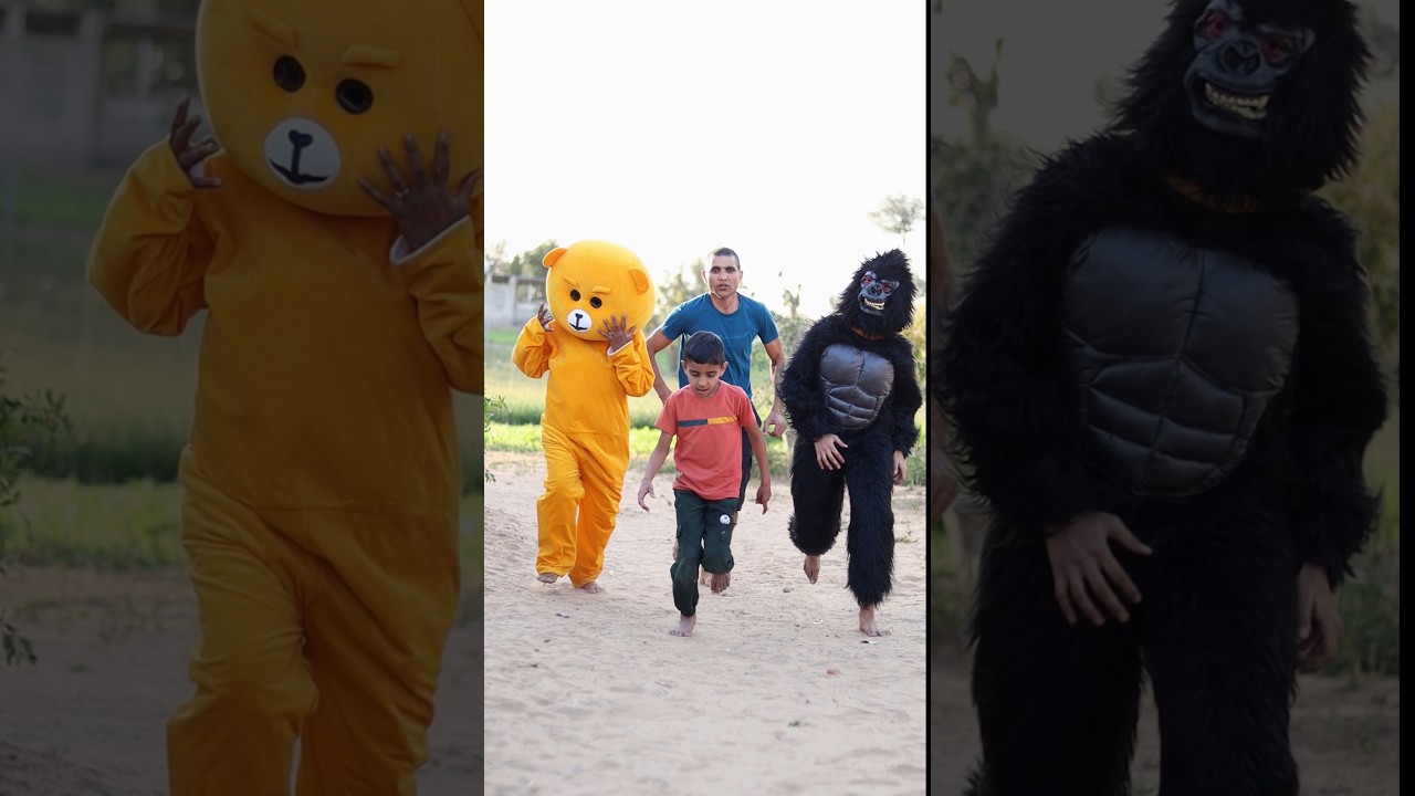 Hilarious Chase with Teddy & Gorilla π»π΅ | Viral Funny Shorts