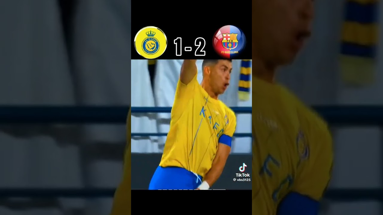 مباراة مثيرة بين النصر السعودي وبرشلونة بقيادة كريستيانو رونالدو وليفاندوفسكي ⚽