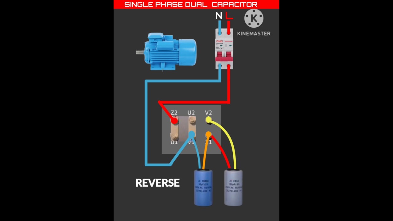 Single Phase Dual-Capacitor Motor: Forward & Reverse Wiring βοΈ