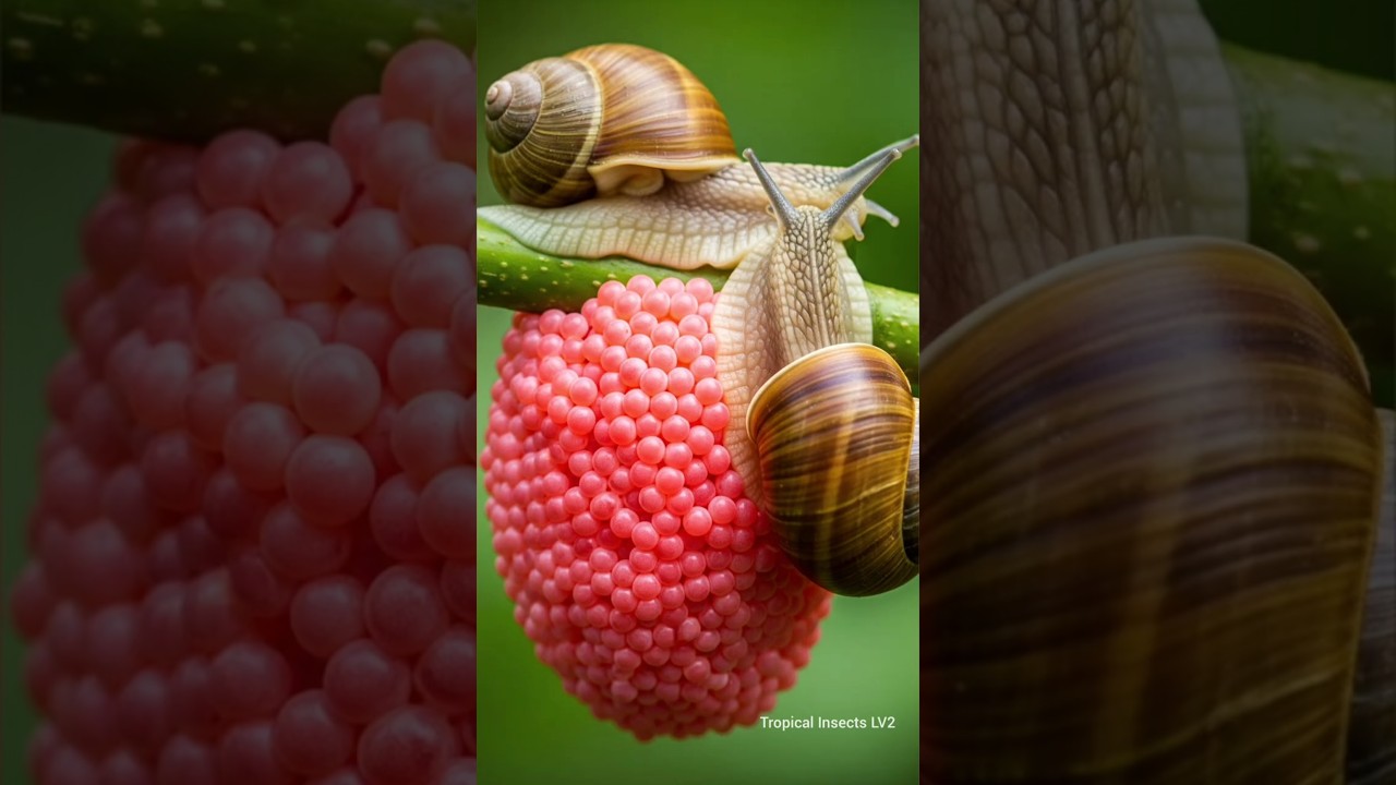 Apple Snails' Egg-Laying Marvel 🐌