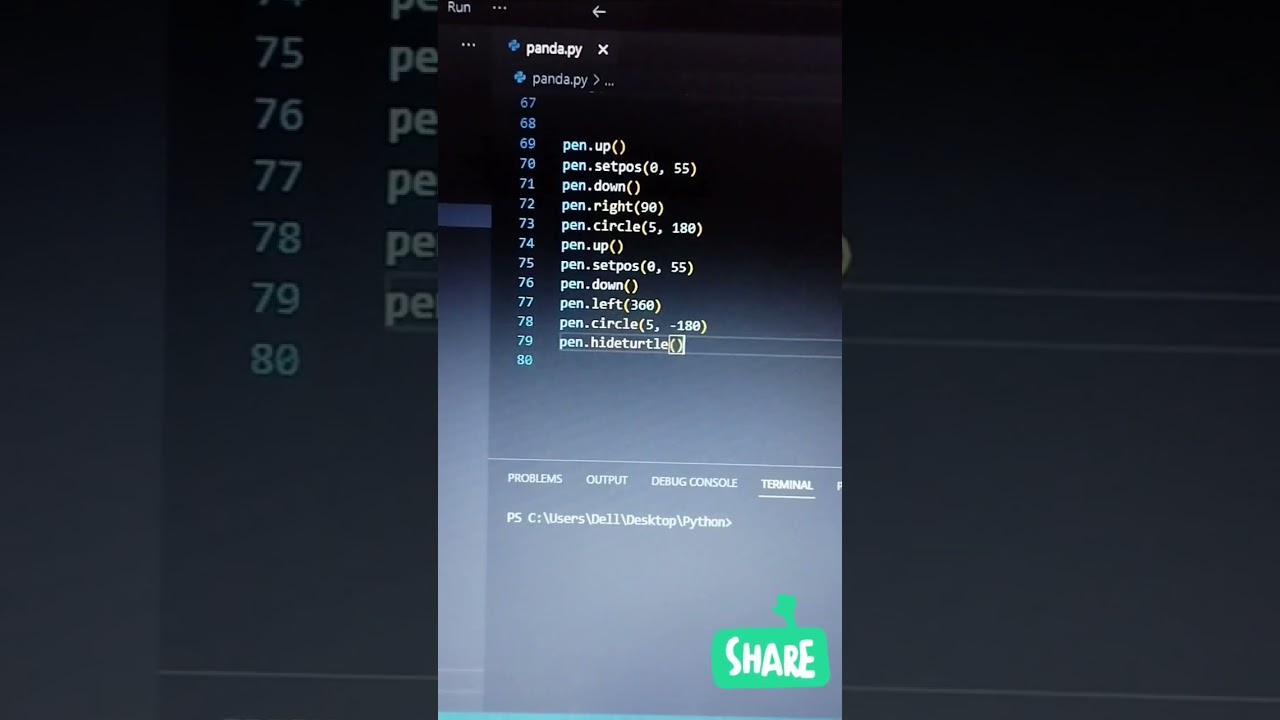 Create a Cute Panda Drawing with Python 🐼 | Easy Coding Tutorial