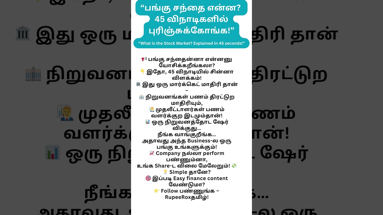 பங்கு சந்தை என்ன? 45 விநாடிகளில் புரிஞ்சுகோங்க! 📈