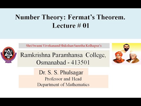 Number Theory: Fermat’s Theorem. Lecture # 1.