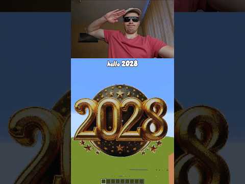 Goodbye 2027 Welcome 2028 Minecraft pixel art