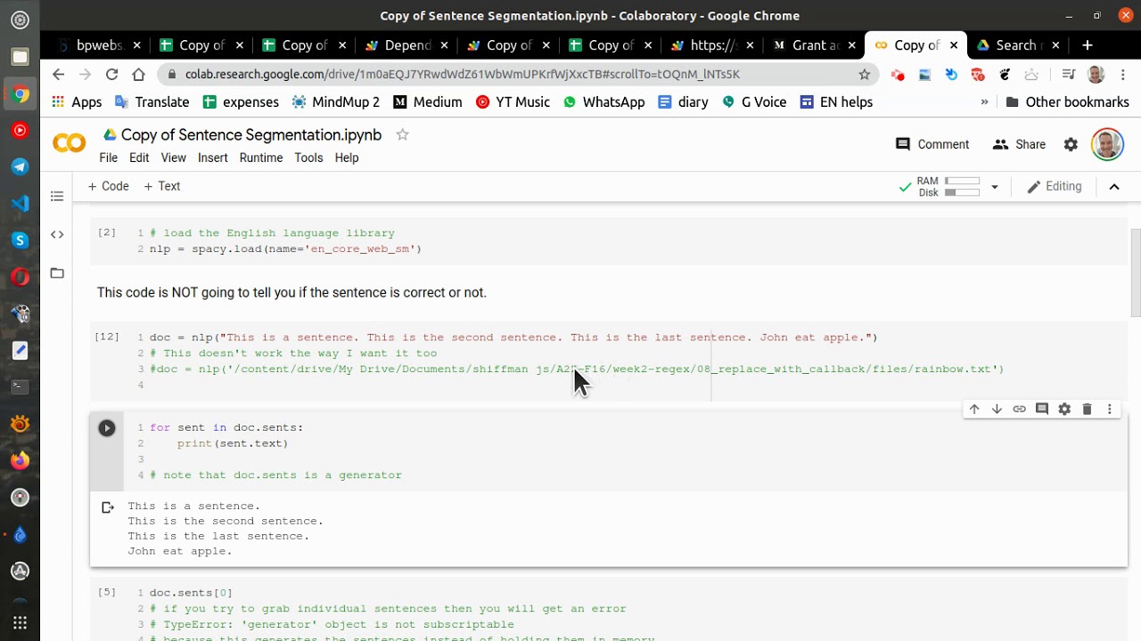 Load Text File into SpaCy on Colab π