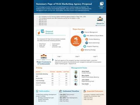 Summary Page Of Web Marketing Agency Proposal Presentation Report Infographic Ppt Pdf Document