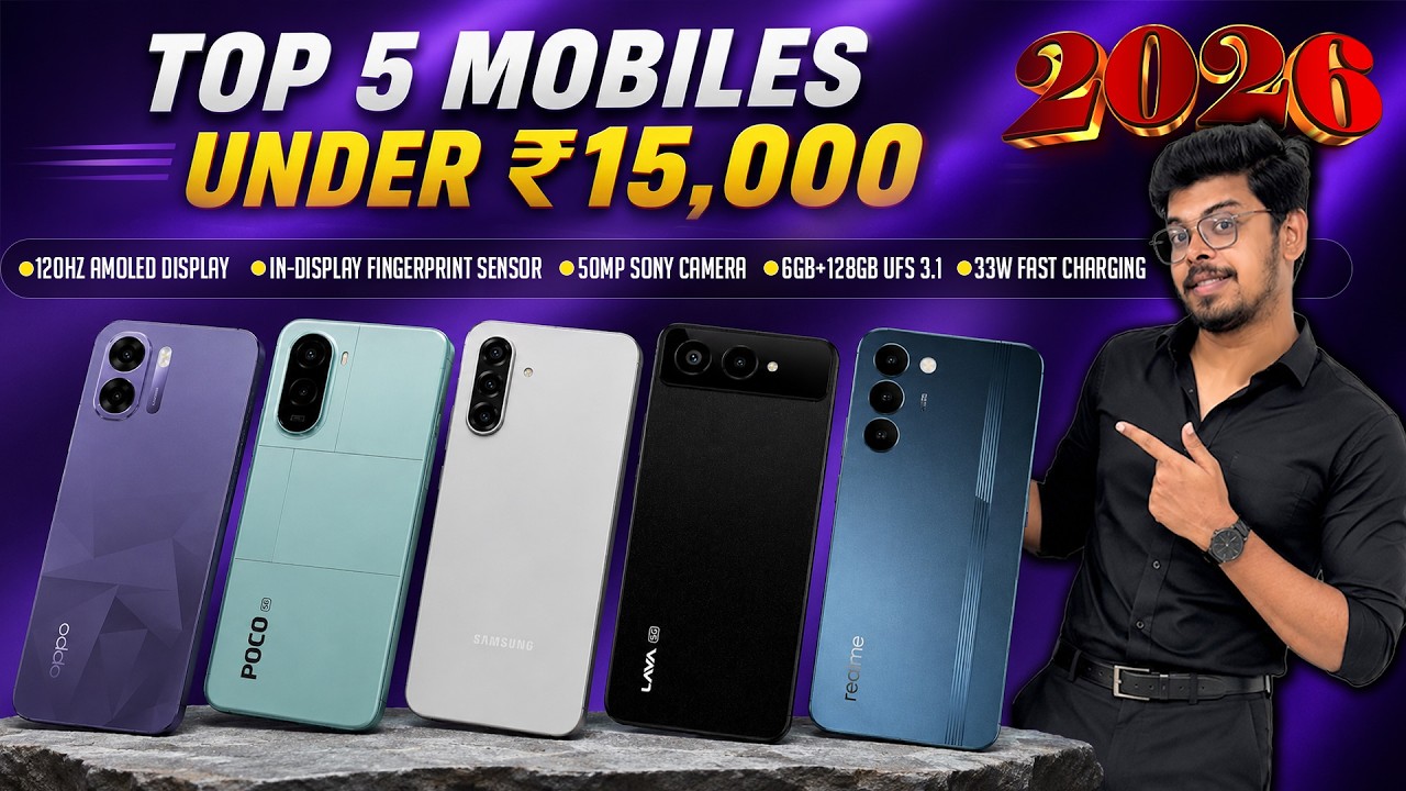 TOP 5 Best 5G Smartphones Under ₹15,000 in June 2026 ⚡ Poco M7 Plus, Samsung M17 & More!