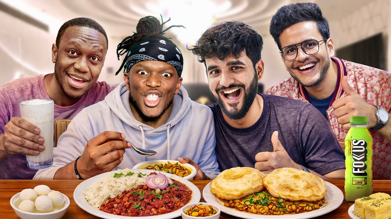 We Made KSI and DEJI eat INDIAN FOOD || Chole bhature π