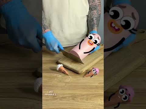 Life Doodles | Sausage is cut into ice creams #lifedoodles #shorts #animation #cartoon