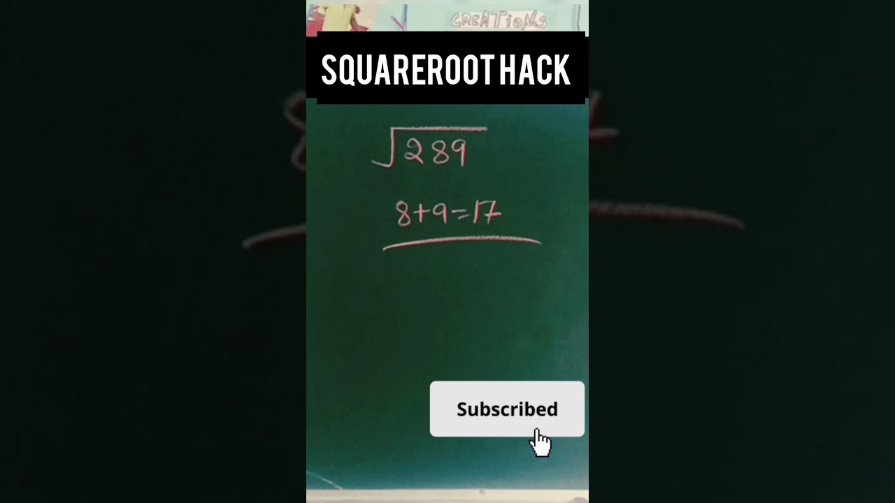 Quick and Easy Way to Find the Square Root of 289 🔢