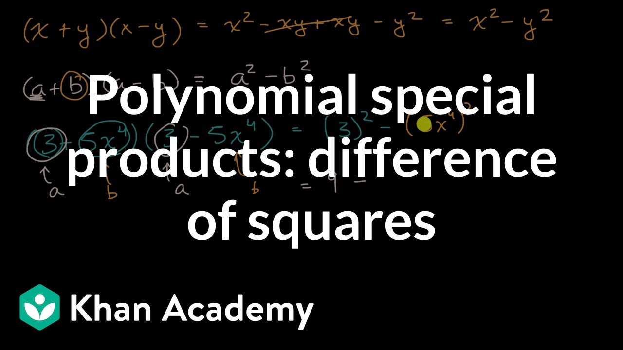 Polynomial Special Products: Difference of Squares | Algebra 2