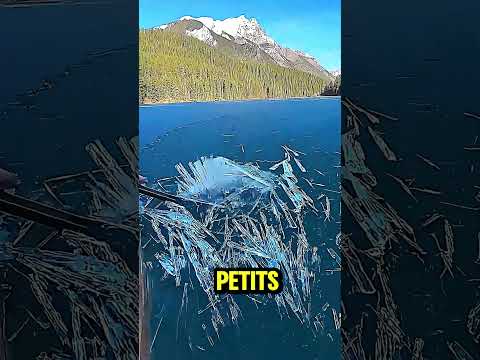 Naviguer sur ce lac partiellement gelé est une expérience incroyable ! #lac #geler #bateau #paysage