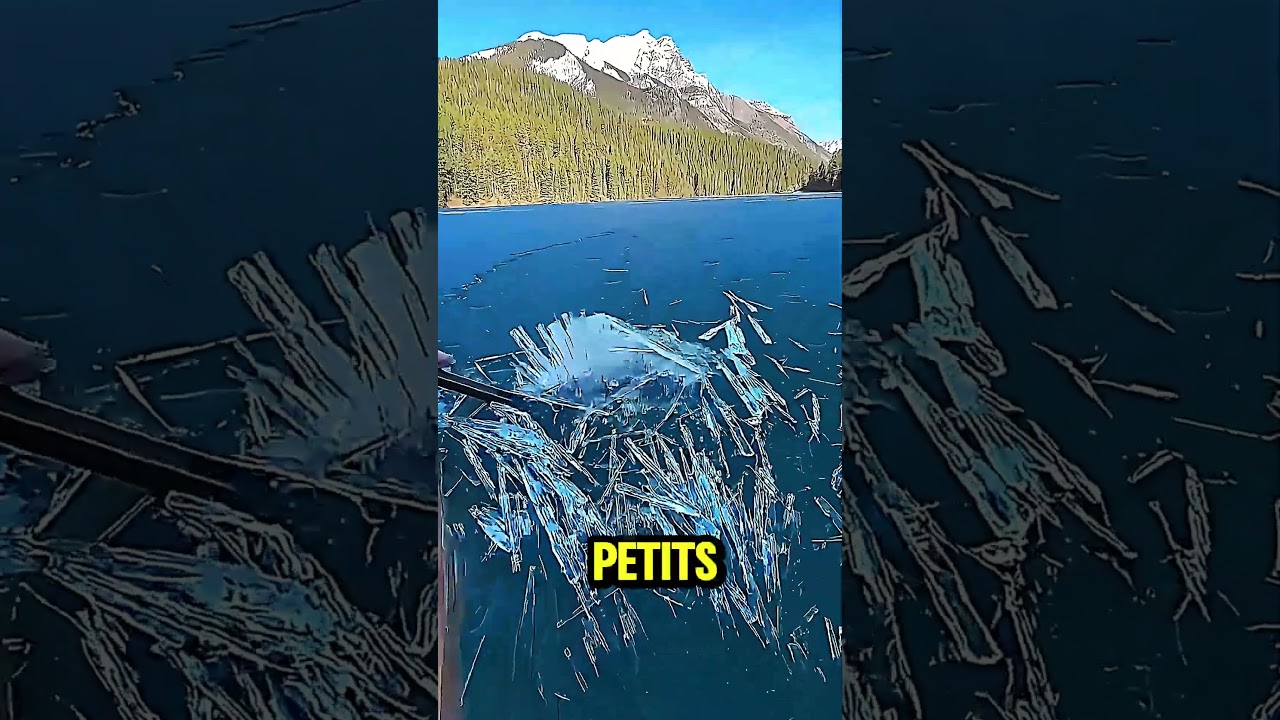 Naviguer sur ce lac partiellement gelé est une expérience incroyable ! #lac #geler #bateau #paysage