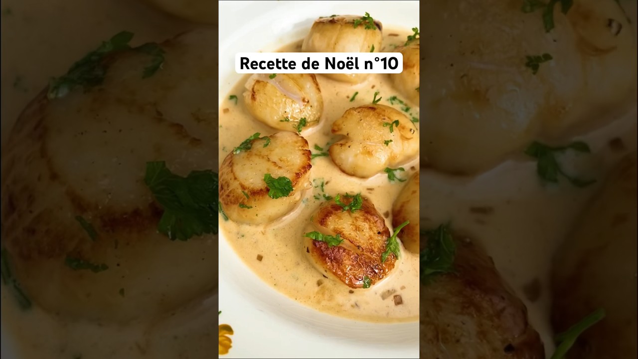 Noix de Saint-Jacques à la crème 😍 #cuisine #recette #noël #creme