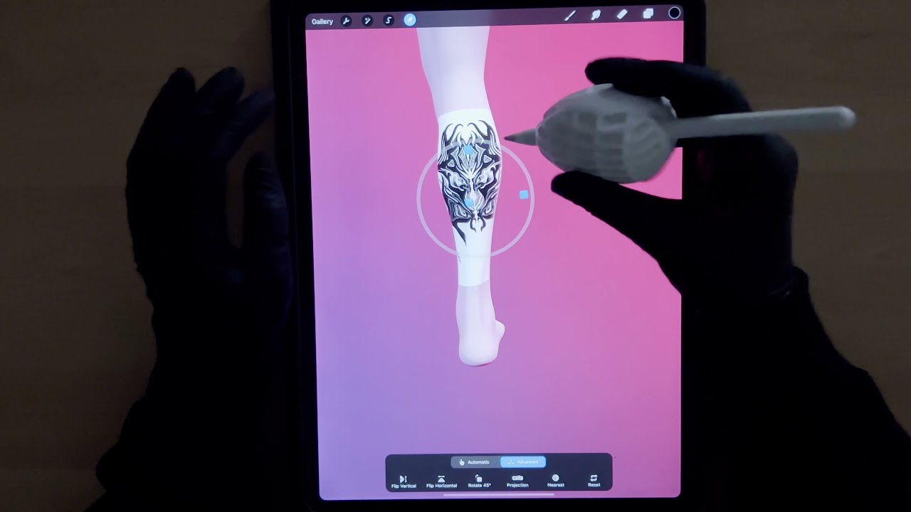 Exploring Procreate 5.2 for Tattoo Design: Utilizing 3D Models