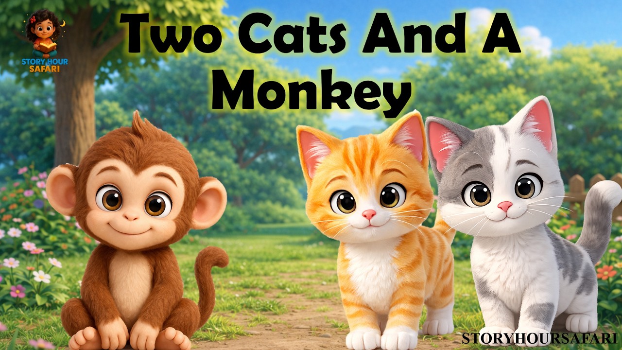 🐱🐱 Two Cats And A Monkey 🐒 | English Moral Story For Kids 📖