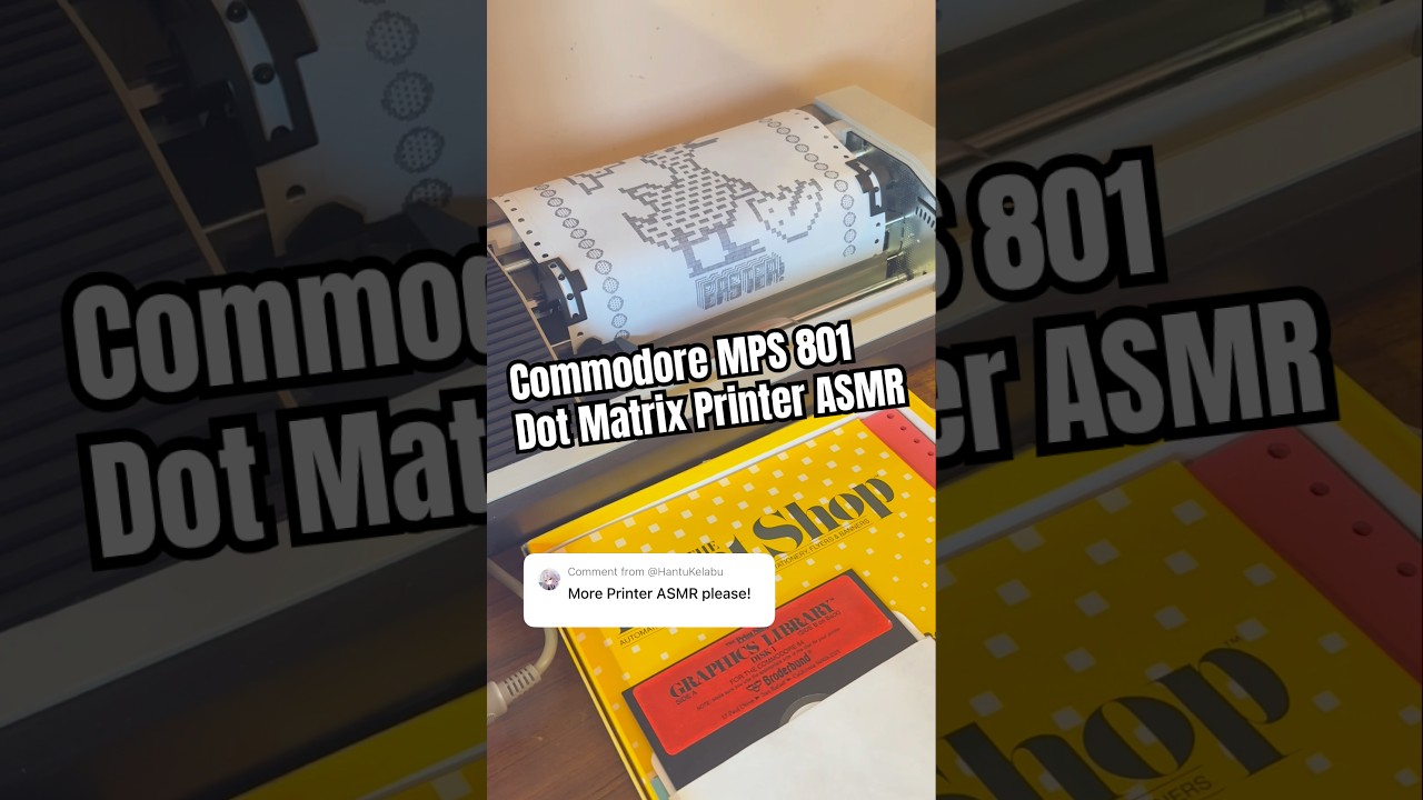 Relaxing ASMR of Commodore MPS 801 Printing Easter Pixel Art on C64 🖨️