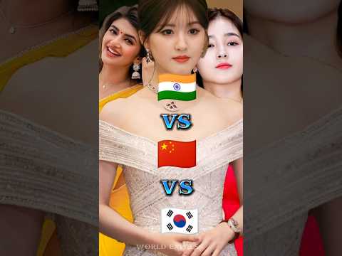 India vs China vs south korea 😍🥰❣️#shorts #bts #blackpink #beauty  #music