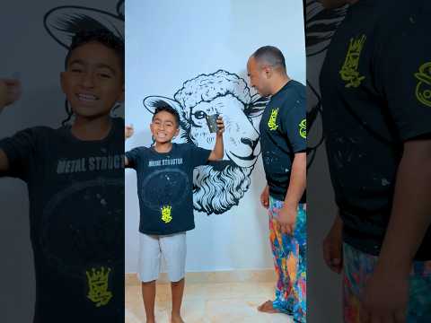 لما تتحدي ابنك يرسم خروف العيد 😍🐏 لايك واشتراك قربنا ١٠ مليون 🔥