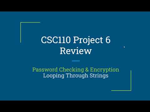 CSC110 Project 6 Review - A Simple Caesar Cipher in Java