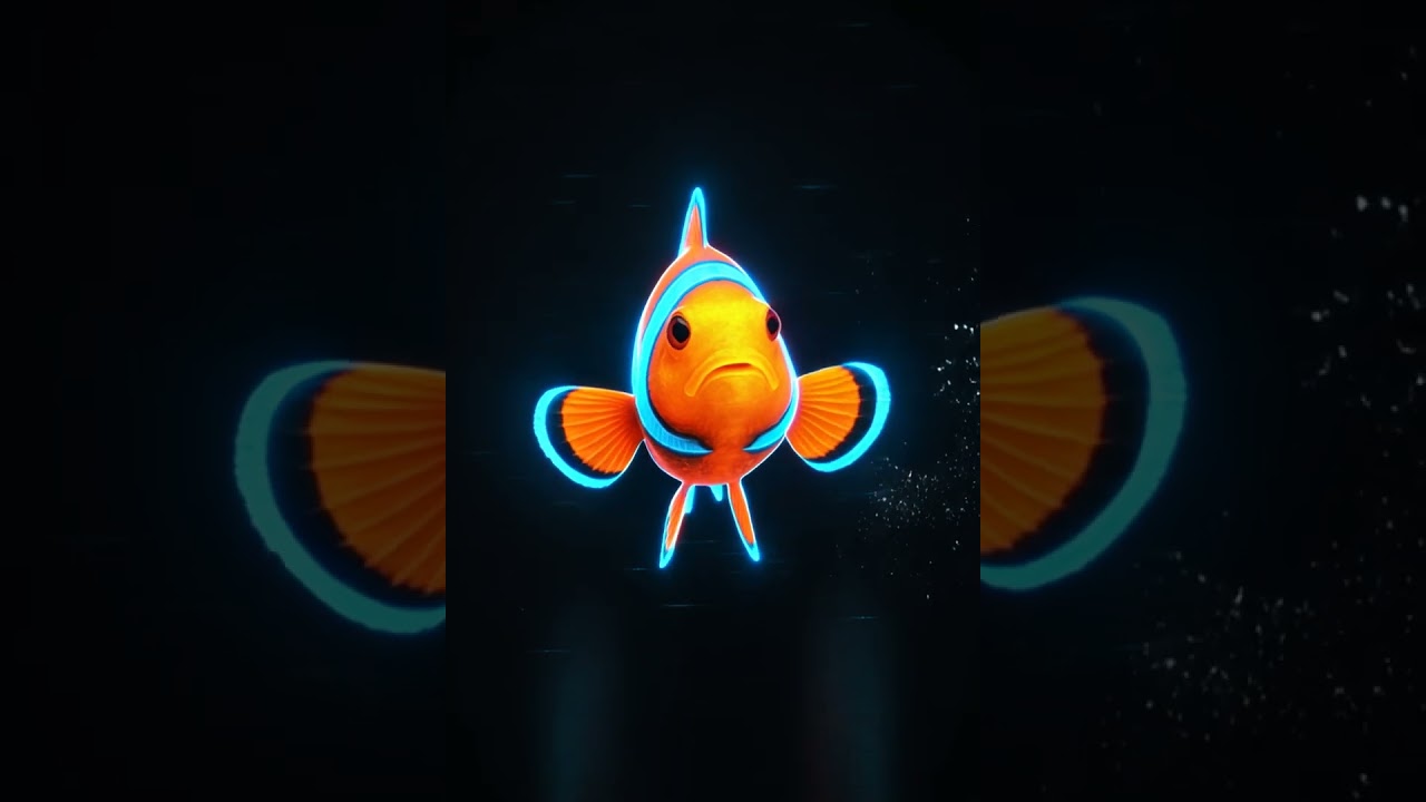 Stunning 3D Hologram of a Realistic Clownfish 🐠 - Watch It Swim in Stunning Detail!