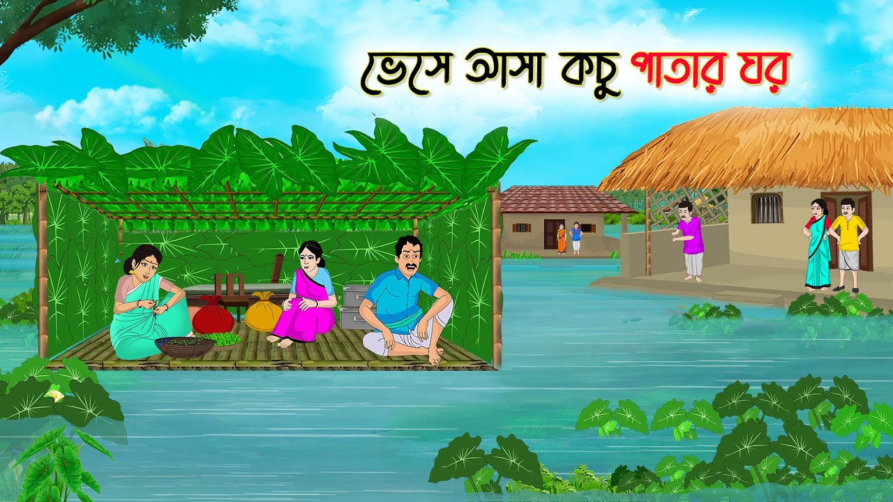 ভেসে আসা কচু পাতার ঘর | Bengali Fairy Talses Cartoon | Rupkothar Bangla Golpo | Thakumar Jhuli