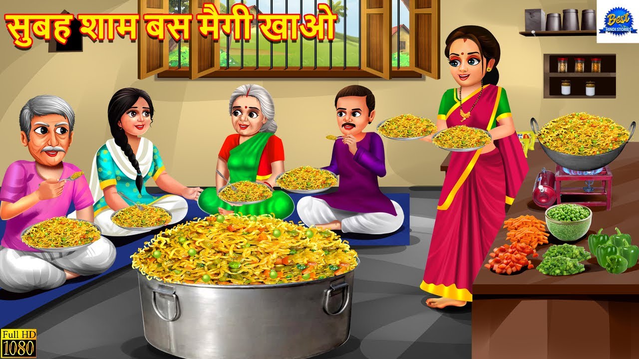 सुबह-शाम बस मैगी खाओ: मजेदार हिंदी कहानी और नैतिक शिक्षा 🍜