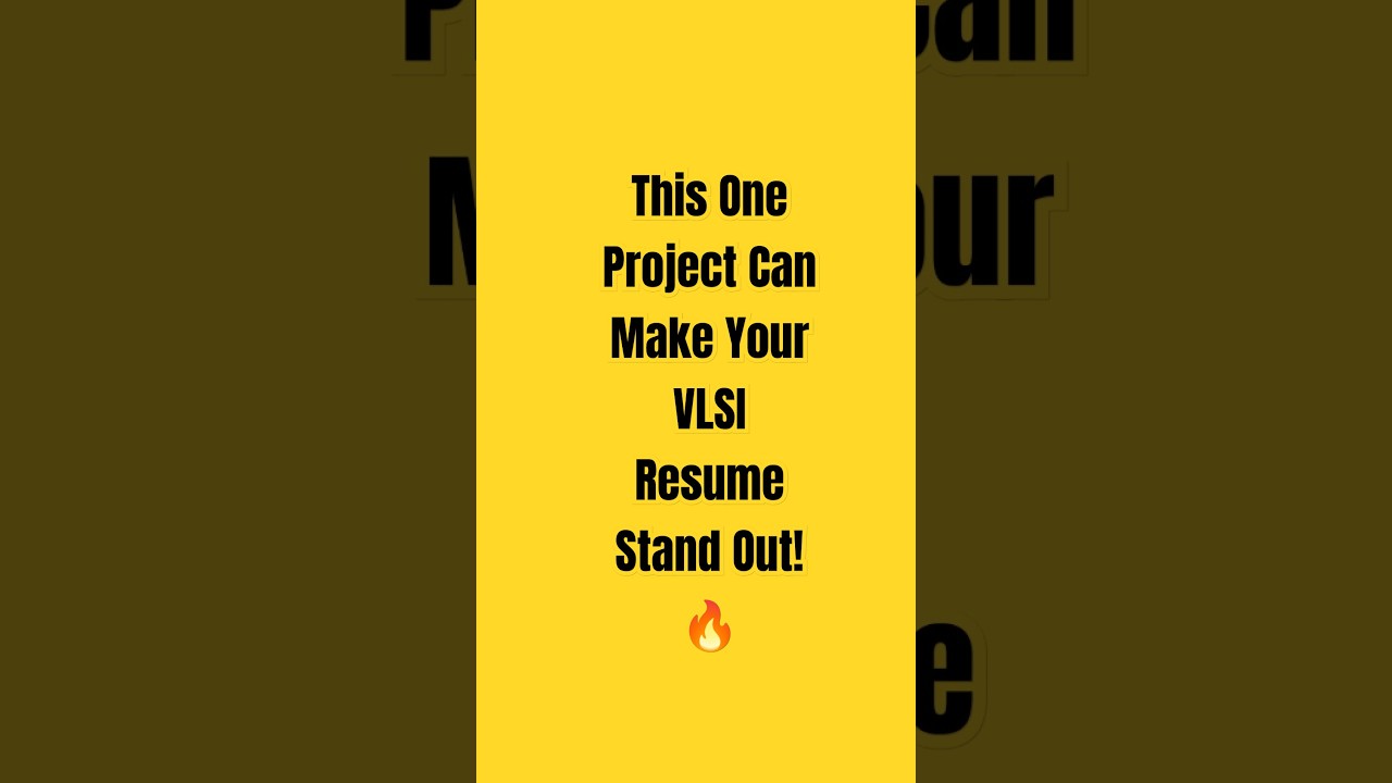Boost Your VLSI Resume with This One Game-Changer Project! π