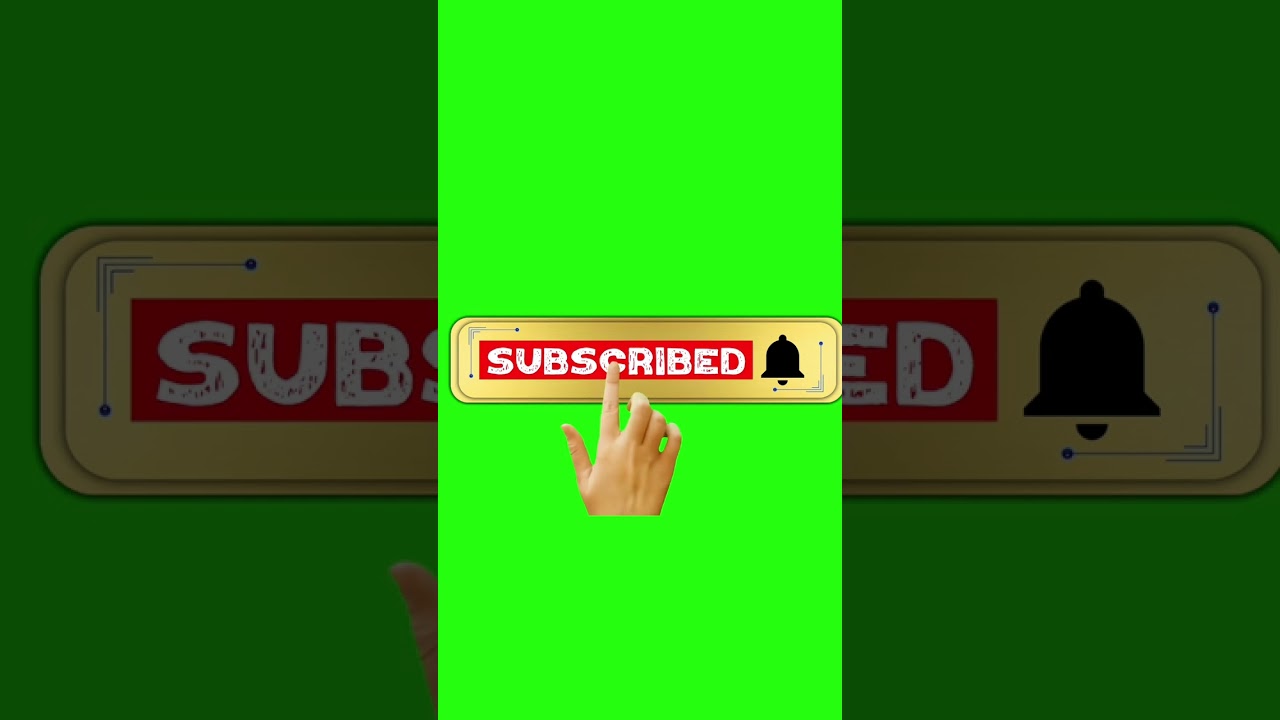 Golden YouTube Subscribe Button Green Screen 🎥