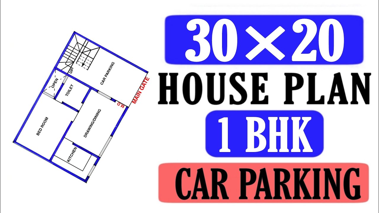 30x20 House Plan: 600 sqft Home Design 🏡