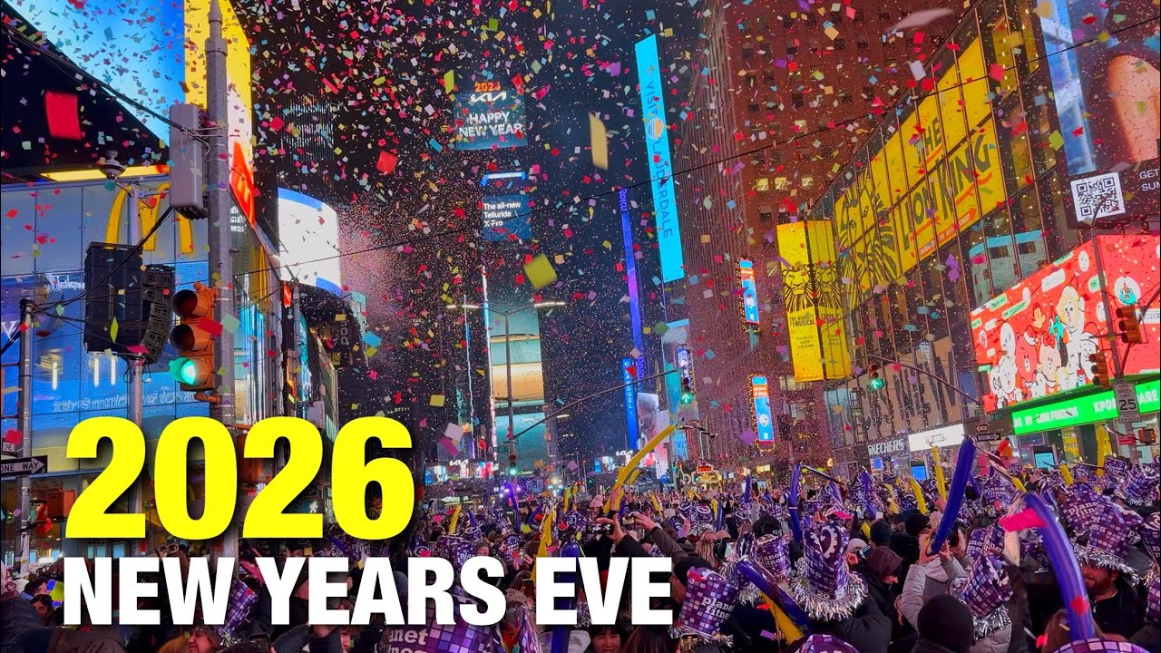 NYC Times Square NYE 2026 Ball Drop Countdown 🎉