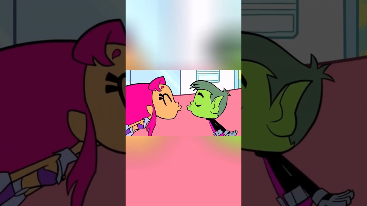 Robin's Shock as Starfire Kisses Beast Boy 😲