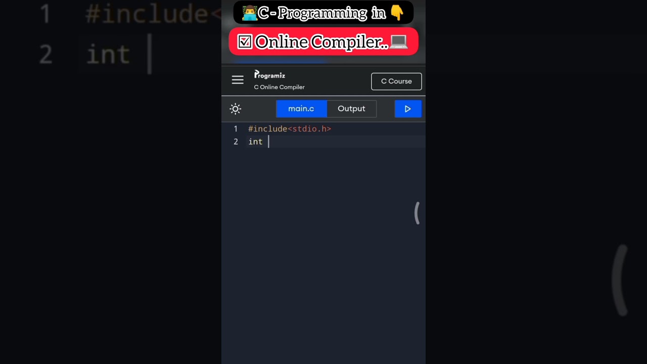 C Programming Coding in Online Compiler