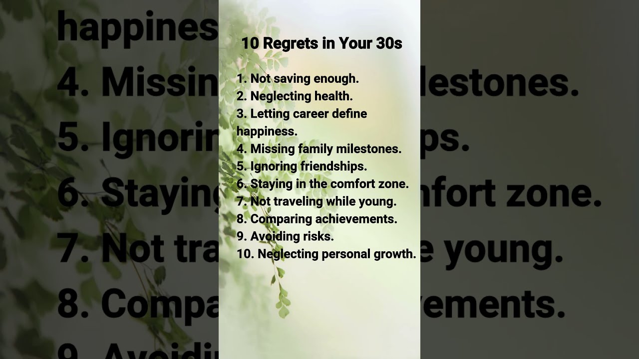 10 Regrets People Have in Their 30s 💡