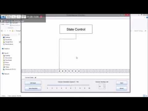 Turing Machine Simulator Quick Demo: Accepting Palindromes
