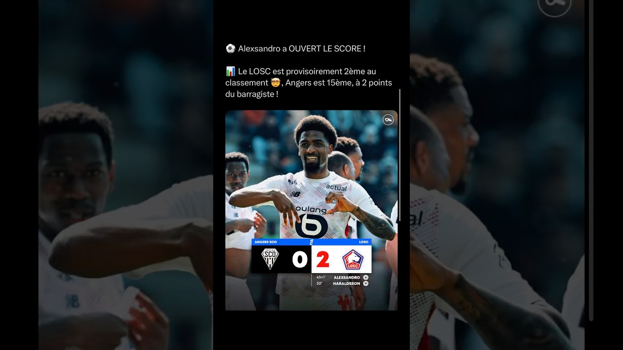🔥 Lille Dominates Angers 2-0! Exciting Match Highlights #Ligue1