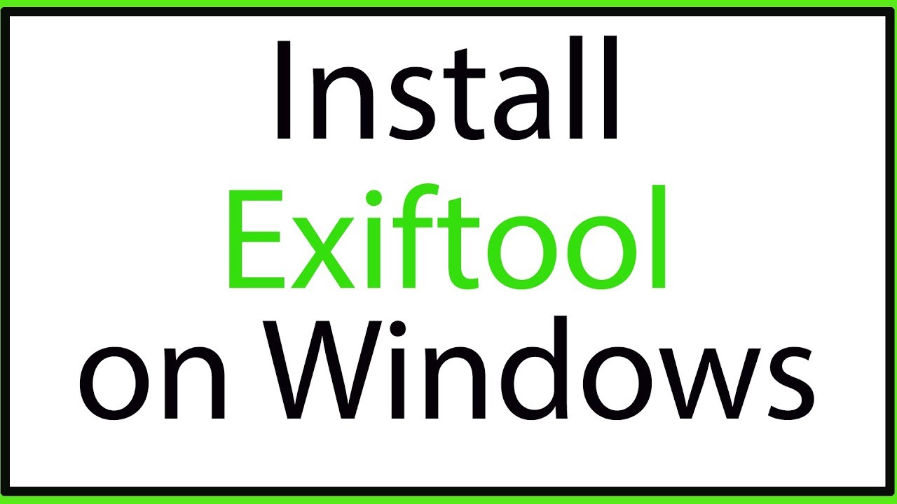 Guide to Installing ExifTool on Windows