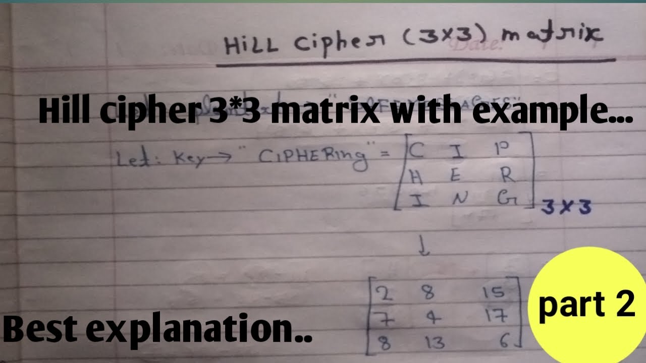 Learn Hill Cipher (3x3 Matrix) Encryption Step-by-Step 🔐